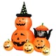 image 1 of Outsunny Pumpkin and Cat with LED Lights, Halloween Inflatables Decoration