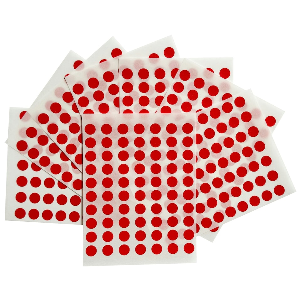 image 1 of Pack of 560 Red 8mm Round Labels - Stickers