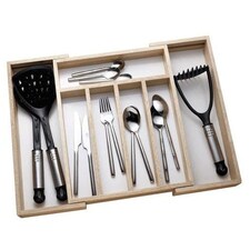 Rubber Wood Expanding Cutlery Tray