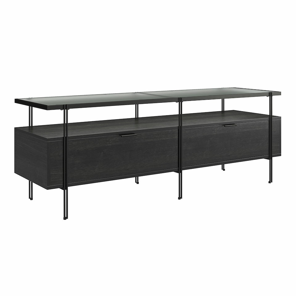 image 1 of Wainwright TV-Stand in Black / Oak Black | BLACK OAK