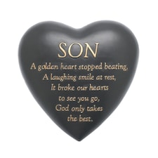 Widdop Gifts Son Heart Shaped Graveside Plaque