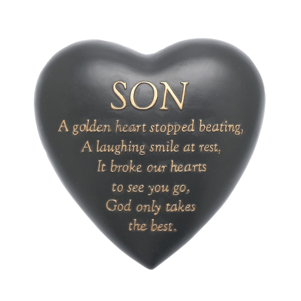 image 1 of Widdop Gifts Son Heart Shaped Graveside Plaque