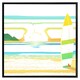 image 1 of Surf board on beach (Picture Frame) Black | L