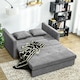 image 7 of HOMCOM 2 Seater Sofa Bed with Hidden Storage, Pull Out Convertible Bed Settee, Modern Snow Flannel Loveseat Sofa Sleeper with 2 Cushions for Living Room, Guest Room, Grey