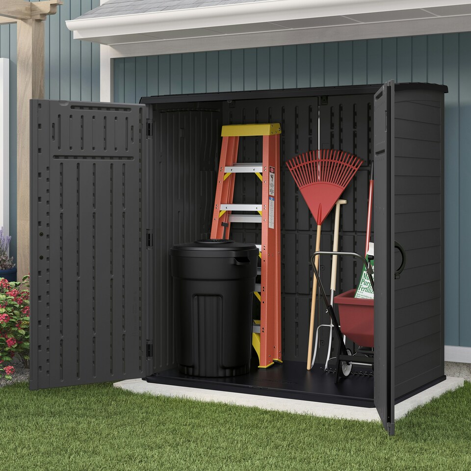 image 1 of Suncast Hamilton XL Storage Cabinet - Peppercorn Grey | Grey