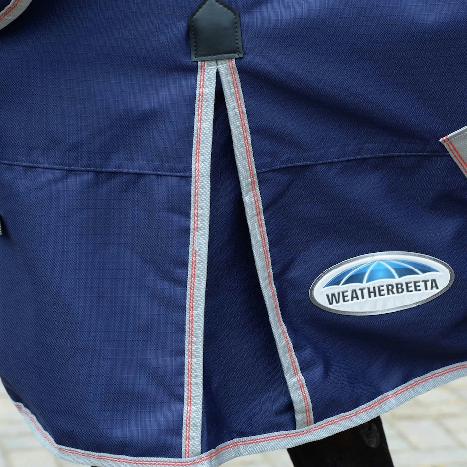image 1 of Weatherbeeta Comfitec Essential Plus Detachable Neck Lite 50g Horse Rug - Navy/Silver/Red - 5´ 3"