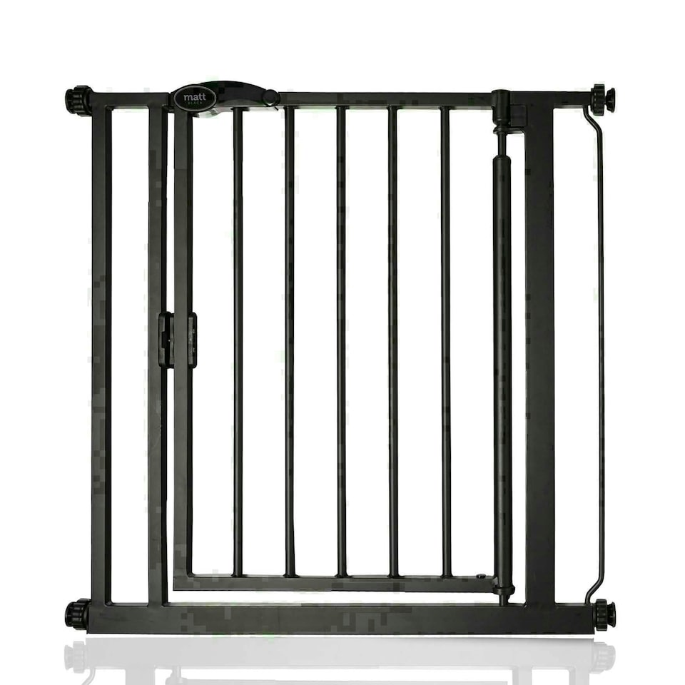 image 1 of Bettacare Auto Close Stair Gate, 75cm - 82cm, Matt Black, Pressure Fit Safety Gate, Baby Gate