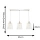 image 7 of ValueLights Susie Glass Lantern 3 Drop Brushed Chrome Ceiling Light and Bulbs