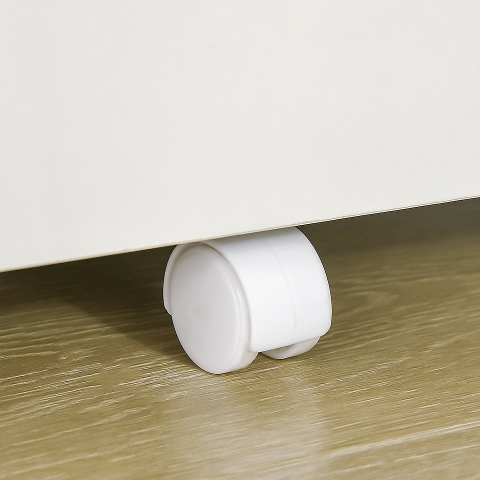 image 1 of Vinsetto 2-Drawer Filing Cabinet with Lock, Mobile File Cabinet with Hanging Bars for Legal Size and Wheels, Home Office Study, White