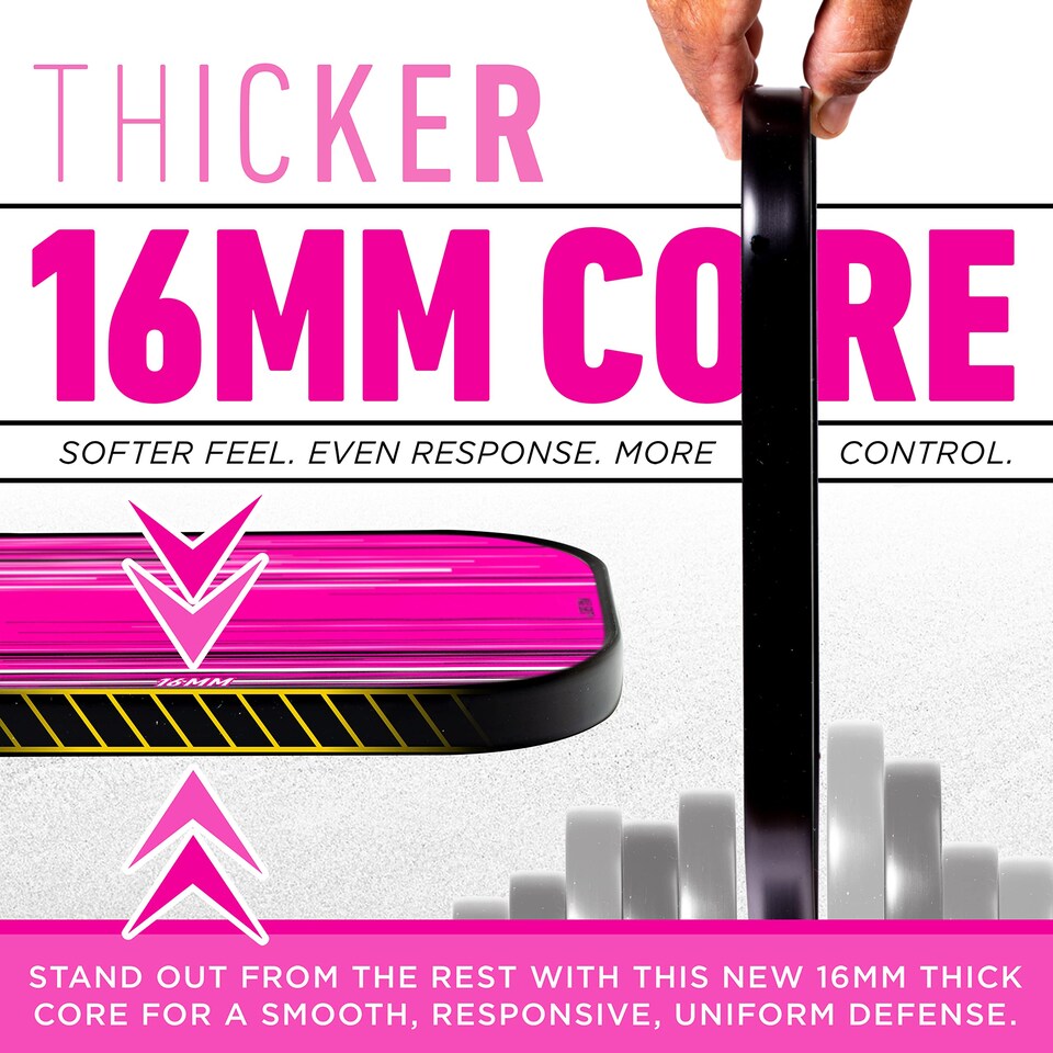 image 1 of Franklin Sports Pro Pickleball Paddle - Signature Series With Maxgrit Surface - Usapa Approved - 16mm Polypropylene Core - Pink