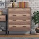 image 3 of FWStyle Loft Industrial 4 Drawer Chest Of Drawers Wood Effect Black Metal Frame