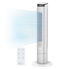 PureMate 43-Inch Bladeless Tower Fan with Remote Control - White