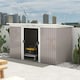 image 2 of Outsunny 9 x 4FT Metal Garden Storage Shed w/ 2 Door, Light Grey