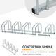 image 4 of HOMCOM Bike Parking Rack Bicycle Locking Storage Stand for 5 Cycling