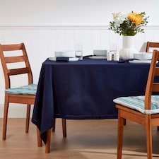 Homescapes Navy Blue Tablecloth - 178 x 300 cm Blue