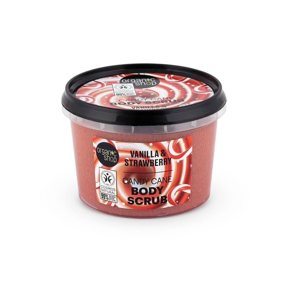 image 1 of Organic Shop Candy Cane Body Scrub Vanilla&Strawberry 250ml