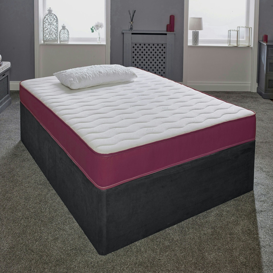 image 1 of Hybrid Memory Foam & Pinna-Coil Mattress - Soft/Medium Comfort, Cooltouch + Purple | Small Double