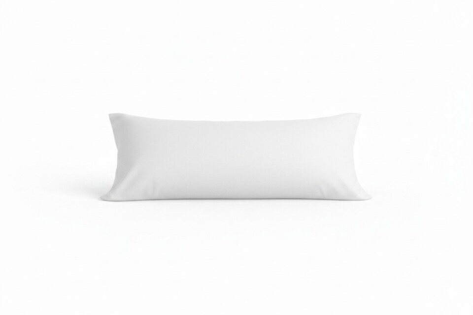 image 1 of Bolster Support Pillow Pillowcase Plain Dyed Pillow Linen Easy Care | White
