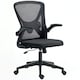image 1 of Vinsetto Ergonomic Mesh Office Chair with 90 Flip-up Armrests and Lumbar Support, Height Adjustable Computer Chair with Swivel Wheels, Black