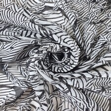 Black Embroidered Sheer Chiffon Fabric for Dressmaking, 148cm / 58" Wide - per metre