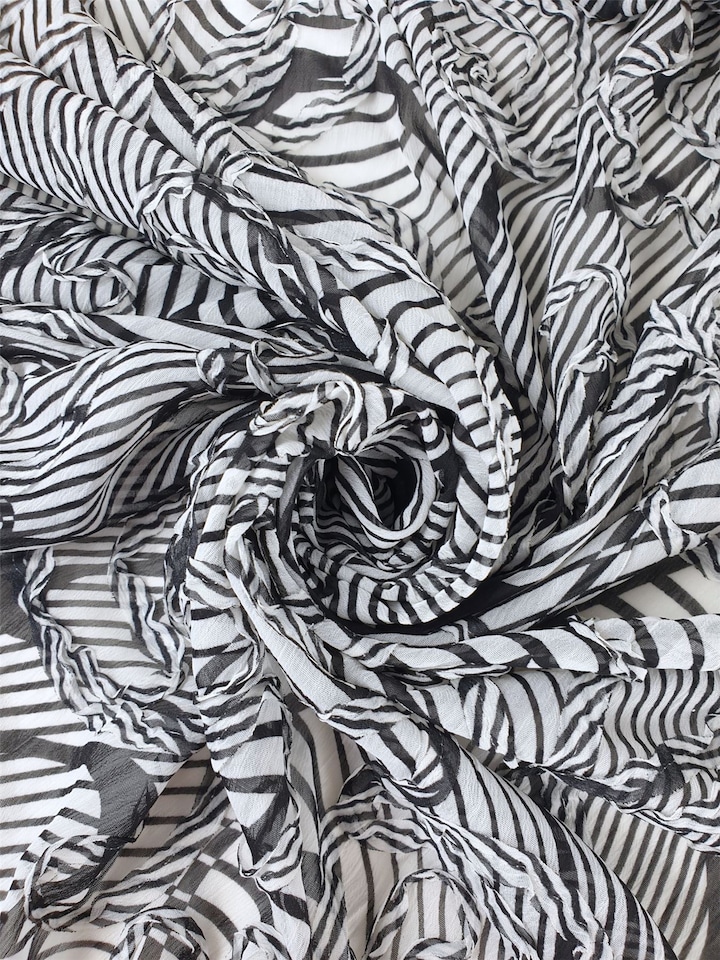Black Embroidered Sheer Chiffon Fabric for Dressmaking, 148cm / 58" Wide - per metre