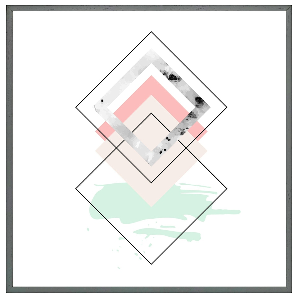 image 1 of Geometric overlays (Picture Frame) Grey | M