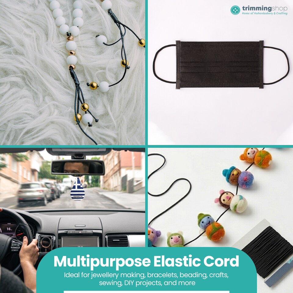 image 1 of 1.5mm Elastic Band, Soft Durable and Stretchable Material - 25 Metres