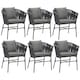 image 1 of Accent Chair Valeiras - woven rope design, thick cushions, 60 x 61 x 77cm | Grey | dark grey/dark grey | One Size | 6