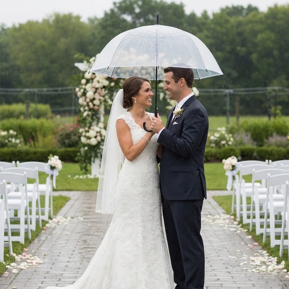 image 1 of 23 Inch Transparent Wedding Umbrella | Clear | 6