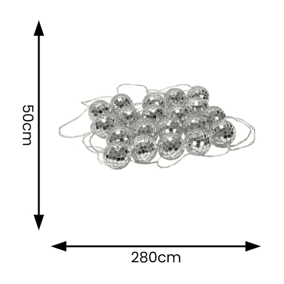 image 1 of ValueLights String Lights Mirror Silver String Light and Integrated LED 1W Warm White 1000K Bulb