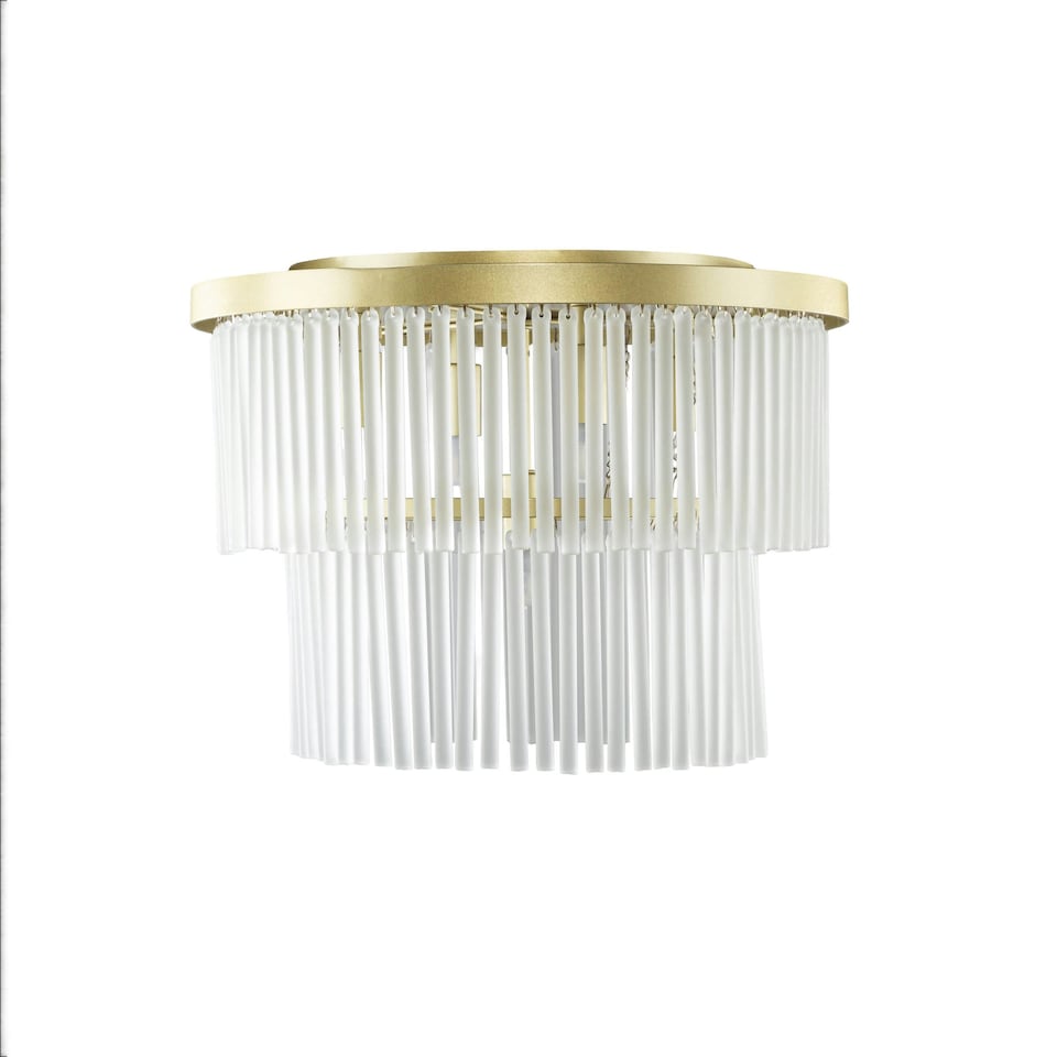 image 1 of BHS Aubrey 5 Light Flush Ceiling Light, Brass