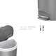 image 4 of Simplehuman 50L Semi-Round Pedal Kitchen Bin with Lid Lock, Grey Plastic