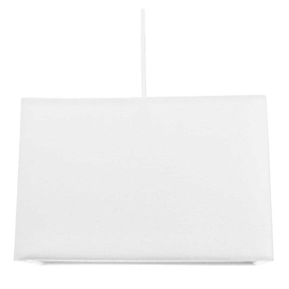 image 1 of Contemporary and Stylish White Linen Fabric Rectangular Lamp Shade | White | White | 1