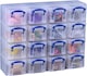 image 2 of Really Useful Organiser, 16 x 0.14 Litre Storage Boxes in a Clear Plastic Organiser and Clear Boxes