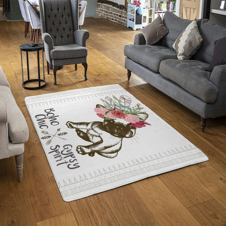 image 1 of Portrait of french bulldog puppy (Rug) Multi | XL: 160x230cm