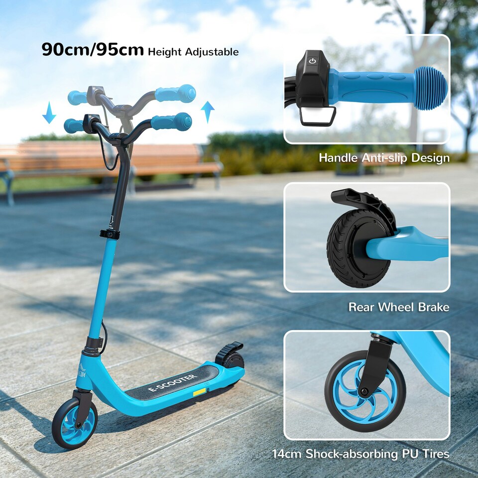 image 1 of HOMCOM 120W Electric Scooter w/ Rear Break - Blue