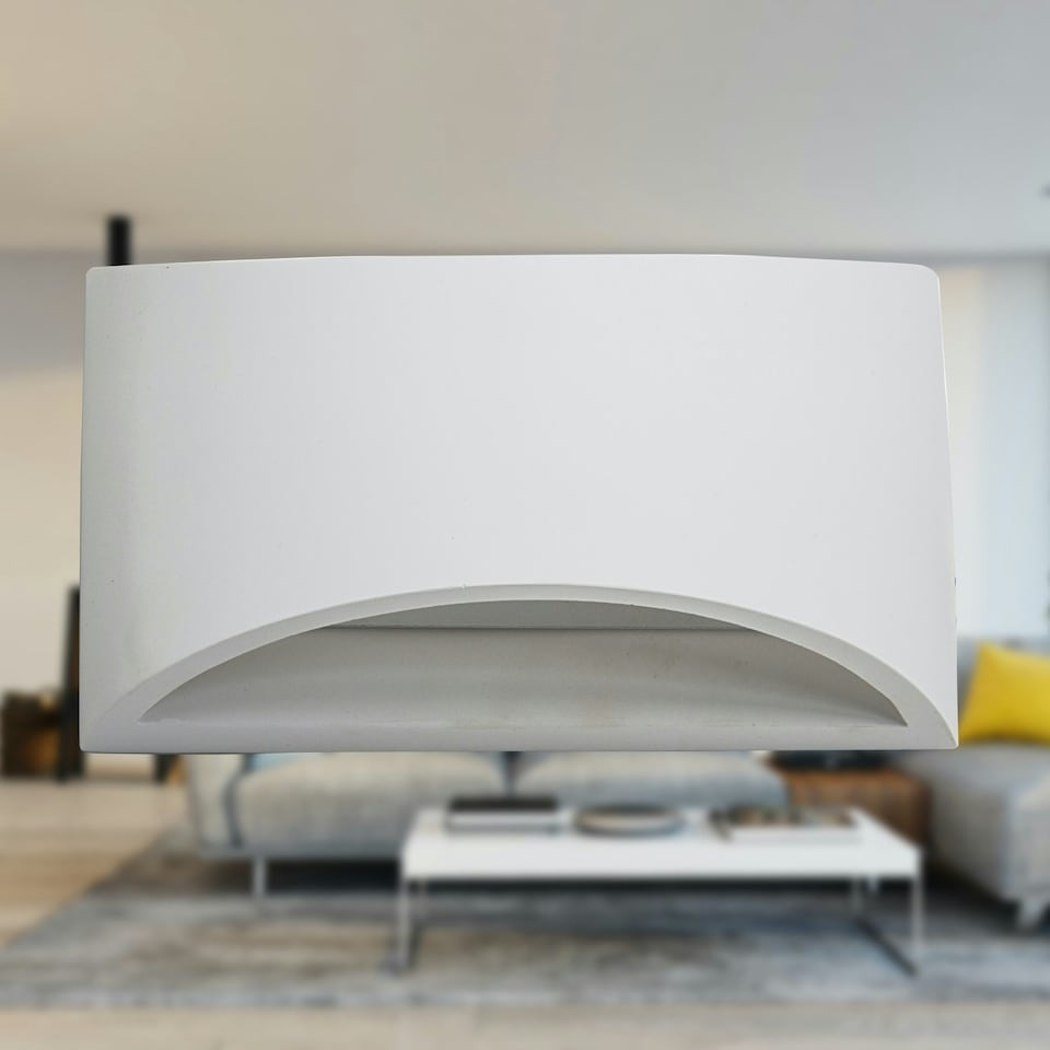 image 1 of First Choice Lighting Marmo White G9 Plaster Wall Light White