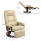 image 7 of HOMCOM Ergonomic Office Recliner Sofa Chair PU Leather Armchair Lounger Cream