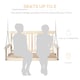image 3 of Outsunny Outdoor Wooden Swing Bench 2-Seater Porch Swing Chair Hanging Hammock Garden Furniture, Natural