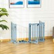 image 7 of PawHut Freestanding Pet Gate w/ 2 Support Feet for Doorways Stairs Blue Grey