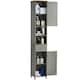 image 9 of Bath Vida Priano 2 Door Tall Bathroom Cabinet With Mirror, Grey & Oak