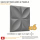image 2 of NOVECRAFTO 3D Wall Panels – Quilted Fold Design – 6 PVC Sheets – 1.5m² (16.15sqft) – 50x50cm Decorative Interior Wall Cladding Panels | Silver