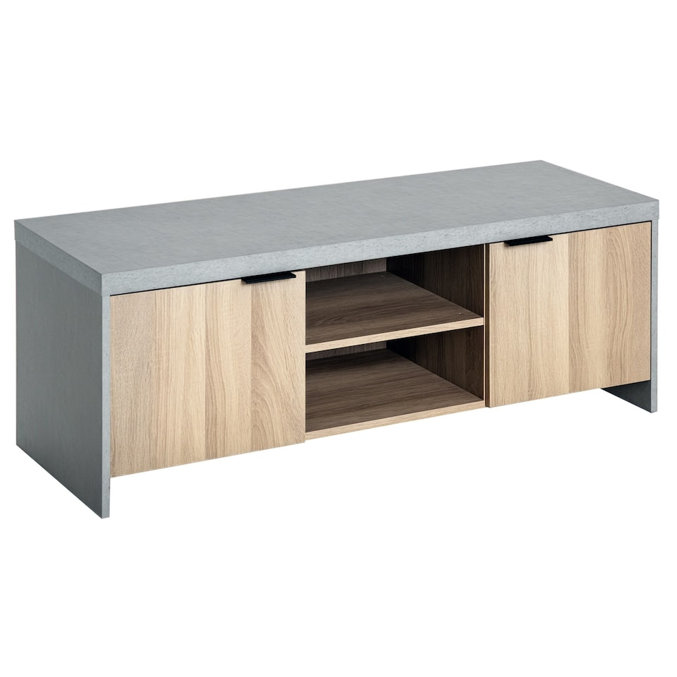 image 1 of HOMCOM Wooden TV Stand Cabinet Home Furniture Entertainment Unit Storage Shelves