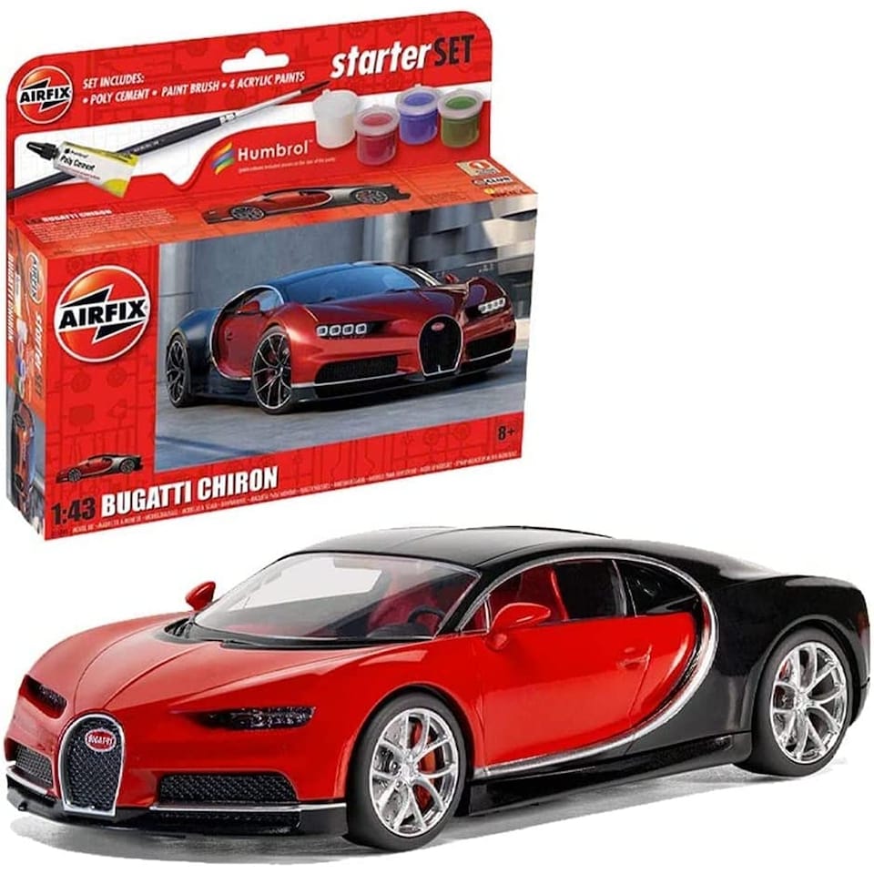 Airfix Small Starter Set New Bugatti Chiron 1:43 Scale