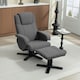 image 8 of HOMCOM Rocker Swivel Recliner Chair with Footstool, Velvet Upholstered Grey
