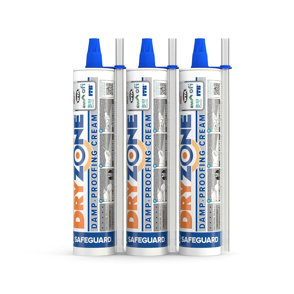 image 1 of Dryzone Damp Proofing Cream - 310 x 3 Pack - DPC Injection cream for Rising Damp Treatment