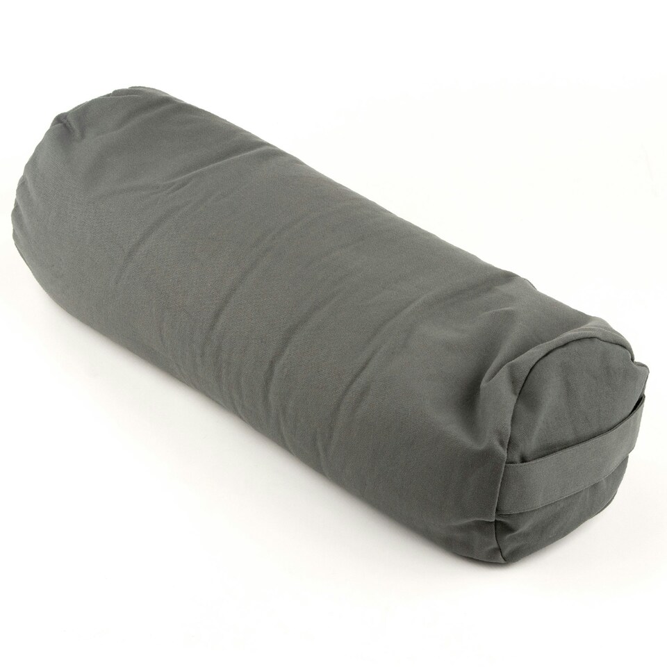 image 1 of Myga Grey Yoga Buckwheat Support Bolster Pillow