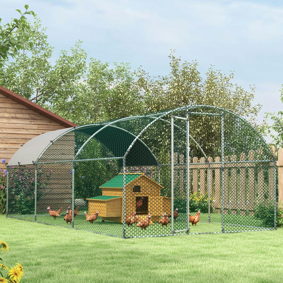 image 1 of PawHut Wooden Chicken Coop, Poultry Cage with Nesting Boxes, Tray, Yellow