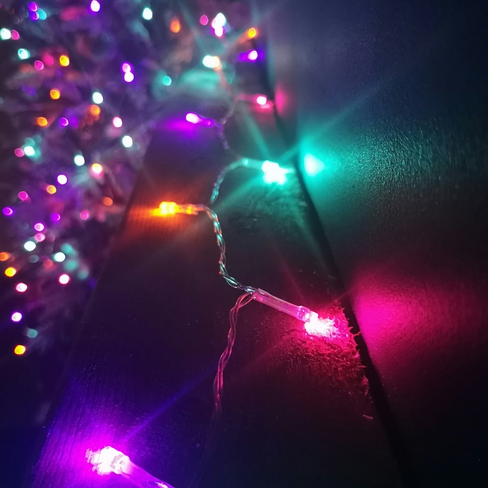 image 1 of 20m Multi Function Battery Operated Rainbow LED Fairy Lights Christmas Decoration with Timer