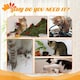 image 8 of PawHut 242cm Floor to Ceiling Cat Tree with Leaves, Scratching Post, Orange